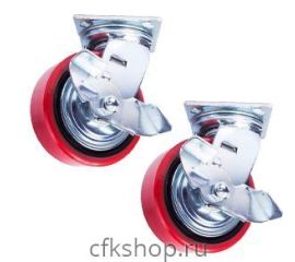 Колеса поворотные c боковым тормозом (полиуретан)