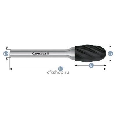 Борфреза овал, покрытие BLACK-TEC, арт.115045010