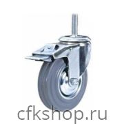 Колесо поворотное резина SCtb 63 160 мм с болтом и тормозом