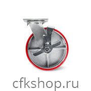 Колесо большегрузное поворотное SCpb 63 150 мм полиуретановое с тормозом (N)