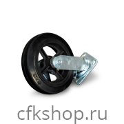 Колесо большегрузное поворотное SCdb 80 200 мм обрезиненное с тормозом (N)