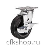 Колесо большегрузное поворотное SCdb 63 150 мм обрезиненное с тормозом (N)