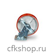 Колесо большегрузное поворотное SCpb 80 200 мм полиуретановое с тормозом (N)