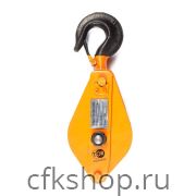 Блок монтажный однорольный с  крюком TOR 1 т с откидной щекой