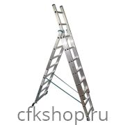 Лестница 3-х секционная алюминиевая 3*8