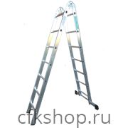 Лестница 2-х секционная алюминиевая шарнирная 2*7