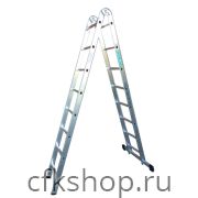 Лестница 2-х секционная алюминиевая шарнирная 2*8