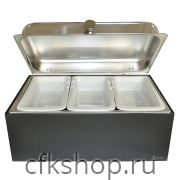 Мармит для сервировки Pintinox Caleido GN1/3-65 с горелками, на подставке, цвет кофе