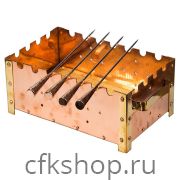 Мангал настольный P.L. Proff Cuisine SG-73136 26х17х12 см с медным покрытием, 4 шампура