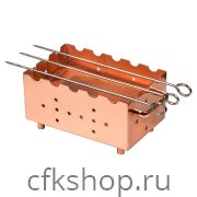 Мангал настольный P.L. Proff Cuisine SG-89136 20,5х12,5х10,5 см с медным покрытием, 3 шампура