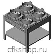 Плита газовая Вулкан KSB04 8189 WOK