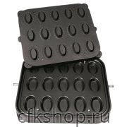 Форма для тарталетницы Kocateq DHTartmatic Plate 16 (овальные, верхний 79х52 мм, нижний 59х35 мм, 15 шт.)