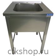 Ванна моечная ATESY ВСМЦ-Л-1.400.400.300-02 без борта, без отверстия под смеситель