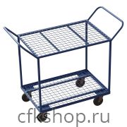 Тележка платформенная MetallCart OZ14 с сетчатыми полками