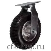 Колесо поворотное MetallCart пневматическое, мет. обод, крепление площадка, 218 мм