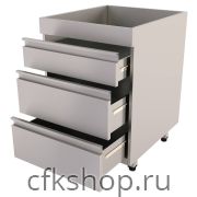 Тумба для раковины или газовой конфорки КАМИК 347345/304 610*610*890 с 3 выдвижными ящиками