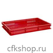 Ящик для полуфабрикатов Luxstahl 600х400х75 мм перфорированные бока, сплошное дно, ПЭНД [ЯП 1.2]