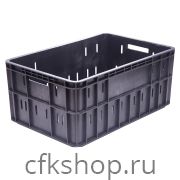 Ящик колбасный Luxstahl 600х400х250(260) мм перфорированные бока, сплошное дно, ПЭНД [ЯК-253]