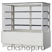 Витрина кондитерская ENTECO MASTER СУЛА 2 130 (встроенный агрегат) с боковинами коричнево-золотая