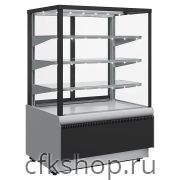 Витрина кондитерская Carboma KC70 VV 1,3-1 Standard Люкс Техно (9006-9005, черная)
