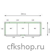 Камера холодильная POLAIR КХН-4.96 (2860x1060x2200) две двери