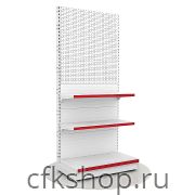 Стеллаж пристенный комбинированный Стандес L=1000, H=2250, G=500 с 3 полками