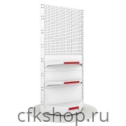 Стеллаж пристенный угловой Стандес L=1000, H=2250, G=400 с 3 полками