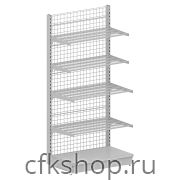 Стеллаж пристенный STAHLER (CRYSPI) Praktish L=1250, G=470, H=2150 (сетчатые полки)