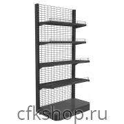 Стеллаж пристенный Евромаркет L=800, H=2130, G=500 с полками 2х400 мм, 2х300 мм, нижний цоколь