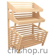 Стеллаж для хлеба торцевой прямой Евромаркет В007 L=1200, H=1700, G=800 с глубоким накопителем