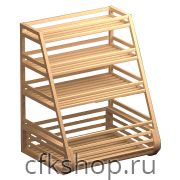 Стеллаж для хлеба и багетов Евромаркет В011 L=1200, H=1500, G=1000 с тремя прямыми полками и накопителем