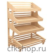 Стеллаж для хлеба торцевой прямой Евромаркет В008 L=1200, H=1700, G=800 с тремя полками