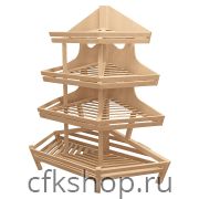 Стеллаж для хлеба торцевой трапециевидный Евромаркет В009 L=1600, H=1600, G=800 с тремя полками