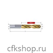 Сверло спиральное 2,5х50 HSS-Co с покрытием TiN арт. 20.1840-002