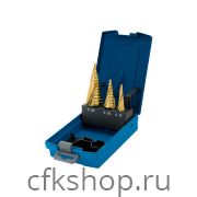 Набор ступенчатых сверл (d 4-30) с покрытием TIN-GOLD 21.3007