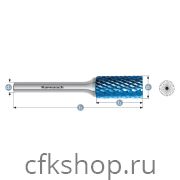 Борфреза цилиндр с торцевыми зубьями, покрытие BLUE-TEC, арт.115014085