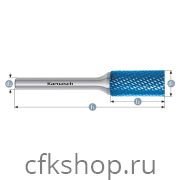 Борфреза цилиндр с гладким торцом, покрытие BLUE-TEC, арт.115002055