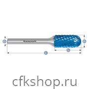 Борфреза цилиндр со сферическим концом, покрытие BLUE-TEC, арт.115024115