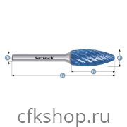 Борфреза язычок пламени, покрытие BLUE-TEC, арт.116048025