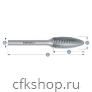 Борфреза язычок пламени, без покрытия, арт.113073030