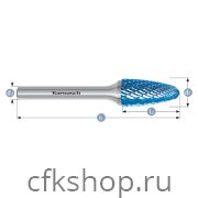 Борфреза парабола с закругленной головкой, покрытие BLUE-TEC, арт.115051070