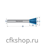 Борфреза перевернутый конус, покрытие BLUE-TEC, арт.115096040