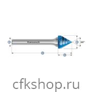 Борфреза зенковка с вершиной 60гр., покрытие BLUE-TEC, арт.115101040