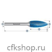 Борфреза язычок пламени, покрытие BLUE-TEC, арт.115072035