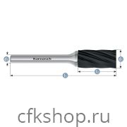 Борфреза цилиндр с гладким торцом, покрытие BLACK-TEC, арт.115005140